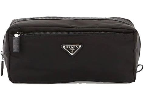 prada toiletry pouch case saffiano nylon nero black|Prada: Black Saffiano & Nylon Pouch .